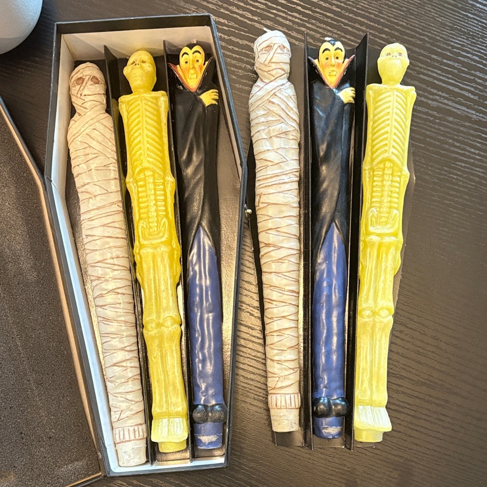 Restoration Hardware Ghoulish Spooky-Creepy Tapers Set of Six - Picture 2 of 8